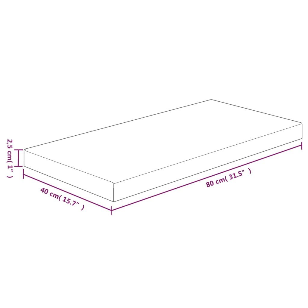 Waschtischplatte Hellbraun 80x40x2,5 cm Massivholz Behandelt