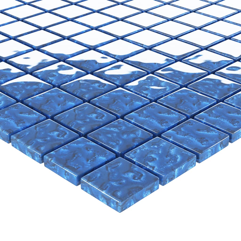 Mosaic Tiles 11 pcs Blue 30x30 cm Glass