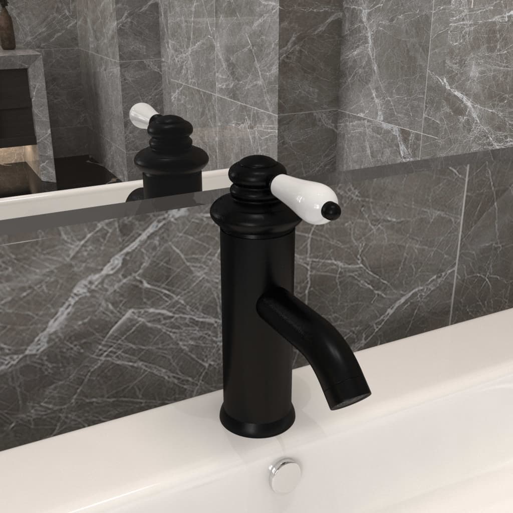 Robinet de lavabo de salle de bain Noir 130x180 mm