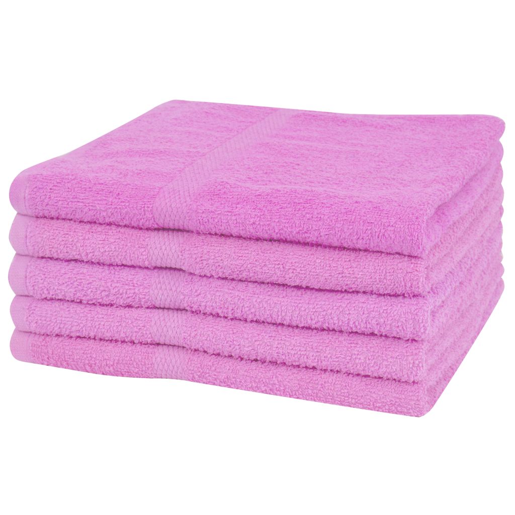 Bath Towel Set 5 pcs Cotton 360 g/m² 100x150 cm Pink