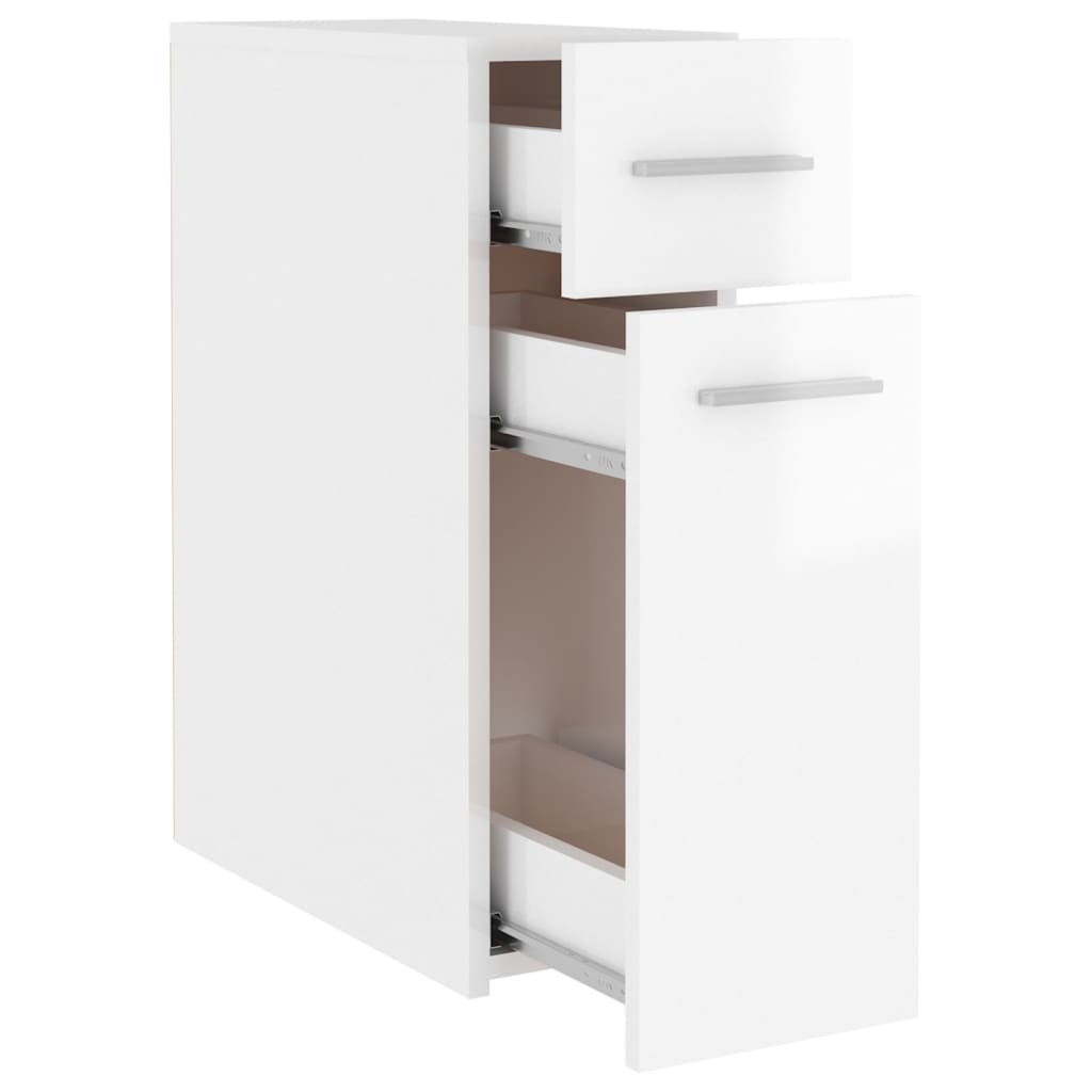 Apothecary Cabinet High Gloss White 20x45.5x60 cm Engineered Wood