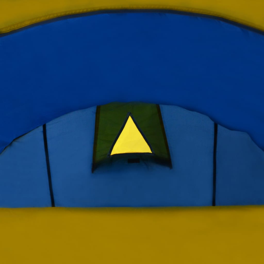 Familienzelt Kuppelzelt Campingzelt 4 Personen Blau/Gelb