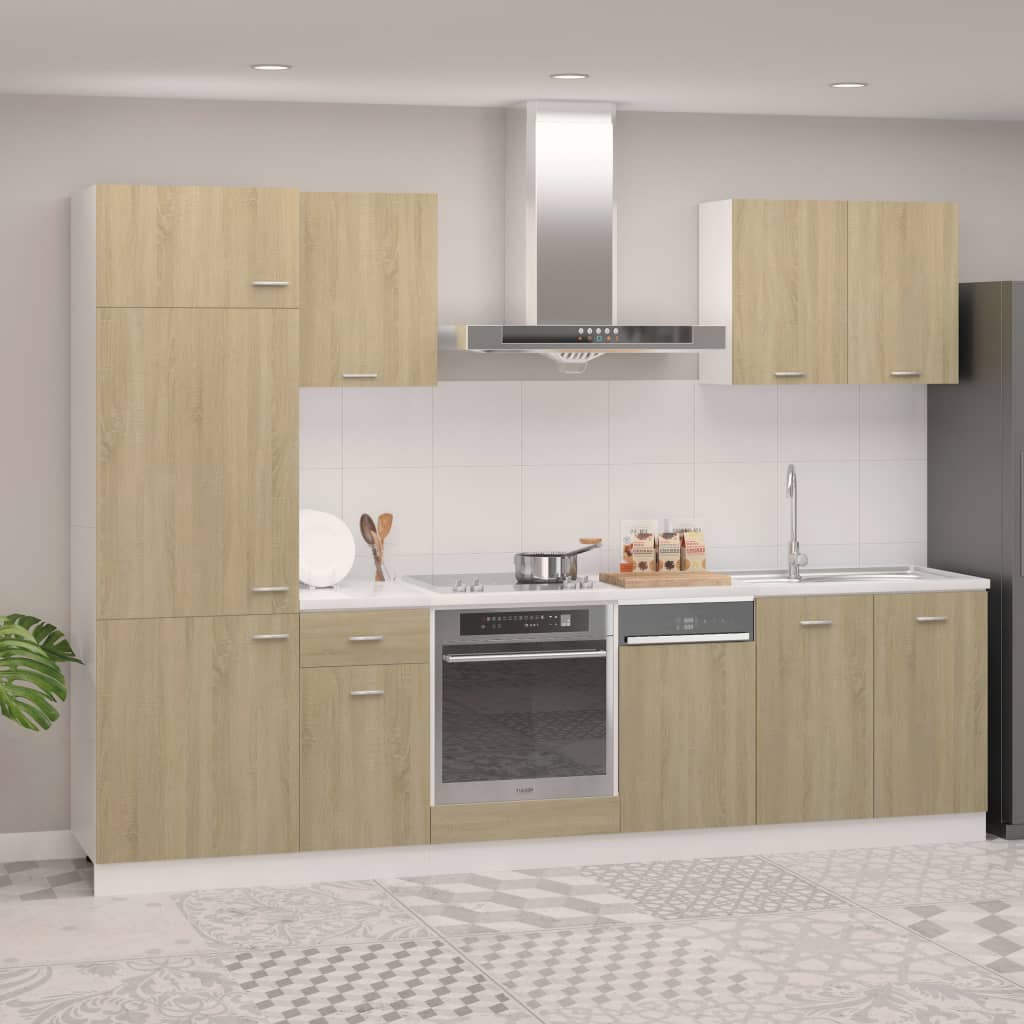 7 Piece Kitchen Cabinet Set Sonoma Oak Engineered Wood