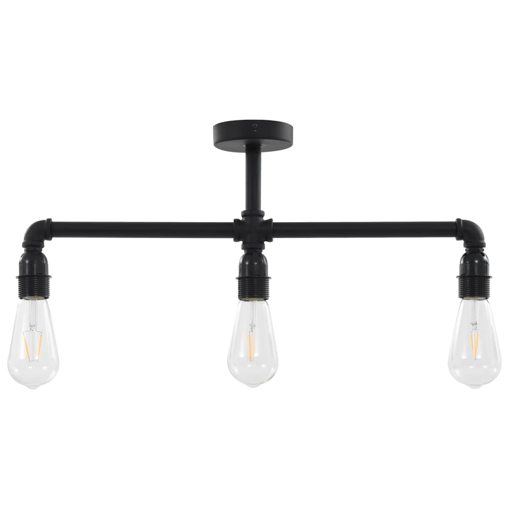 Ceiling Lamp Black 3 x E27 Bulbs
