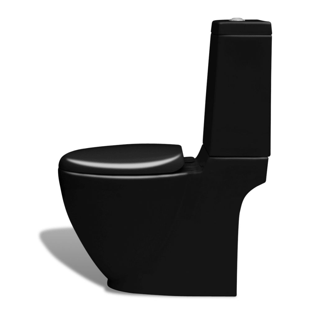 Ensemble de toilette et bidet sur pied Noir Céramique
