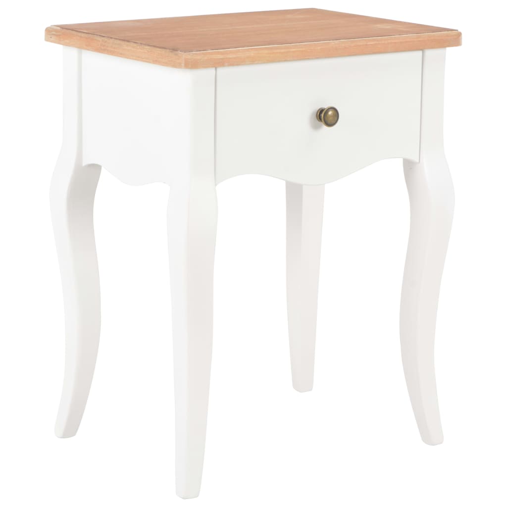 280006 Nightstand White and Brown 40x30x50 cm Solid Pine Wood