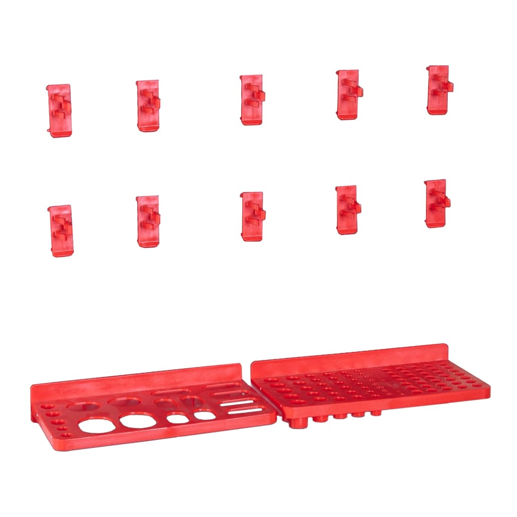 71 Piece Storage Kit with Wall Panels Red and Black