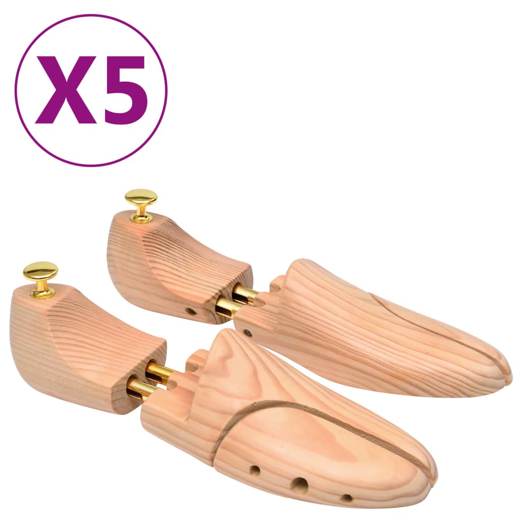Shoe Trees 5 Pairs Size 44-45 Solid Pine Wood