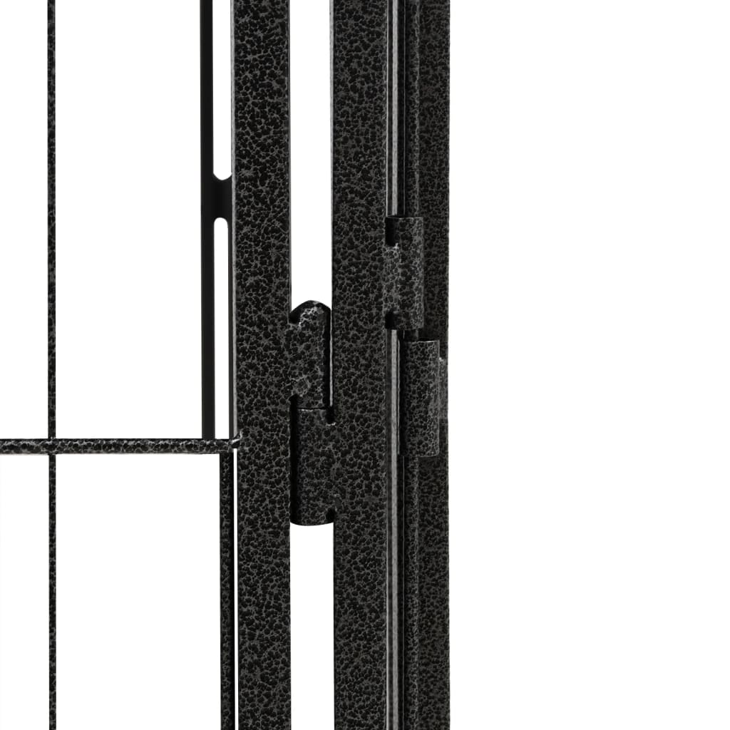 16-Panel Dog Playpen Black 100x50 cm Powder-coated Steel