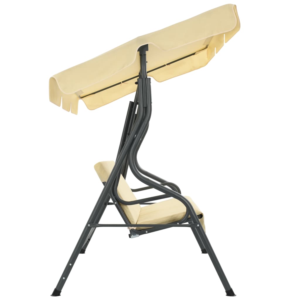 45350 Garden Swing Chair Cream White 170x110x153 cm