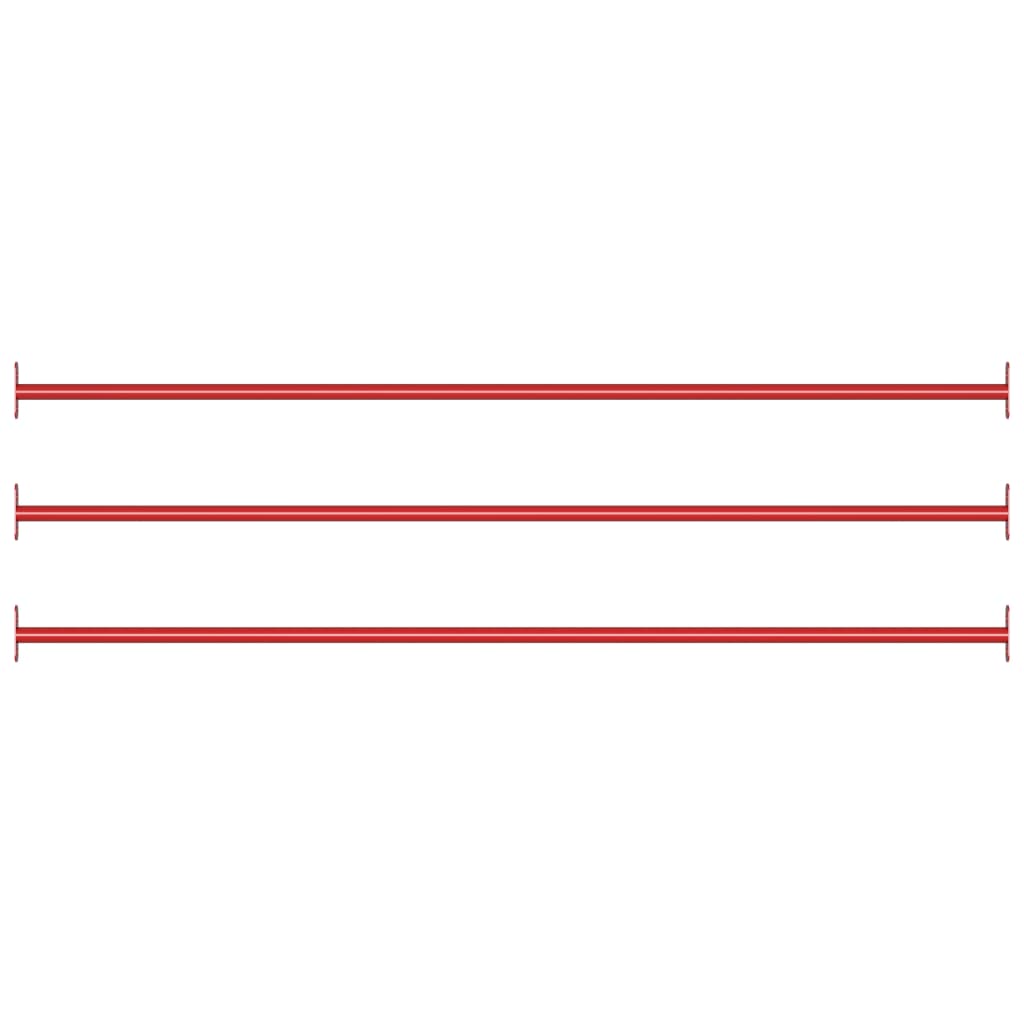 Barres fixes d'exercice 3 pcs 125 cm Acier Rouge
