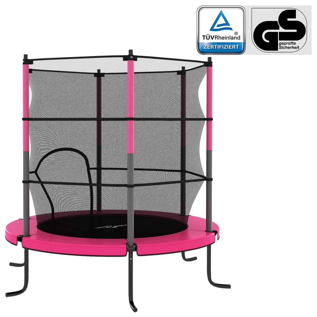 Trampolin mit Sicherheitsnetz Rund 140x160 cm Rosa