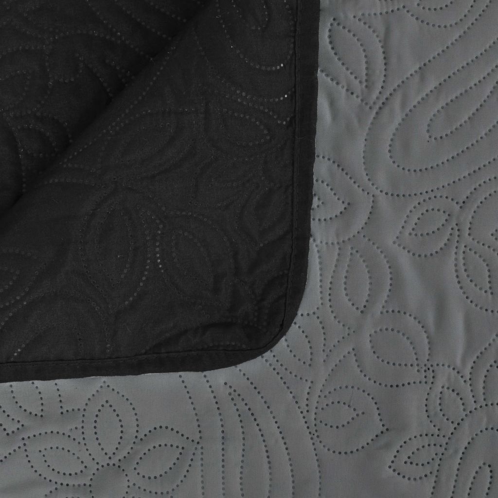 Double-sided Quilted Bedspread 170x210 cm Grey and Black