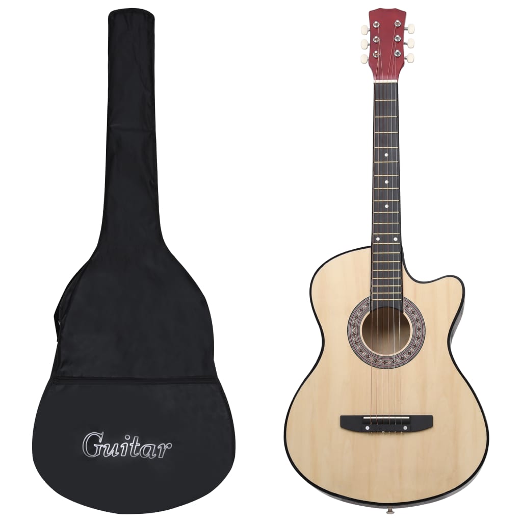 12 Piece Western Acoustic Cutaway Guitar Set with 6 Strings 38
