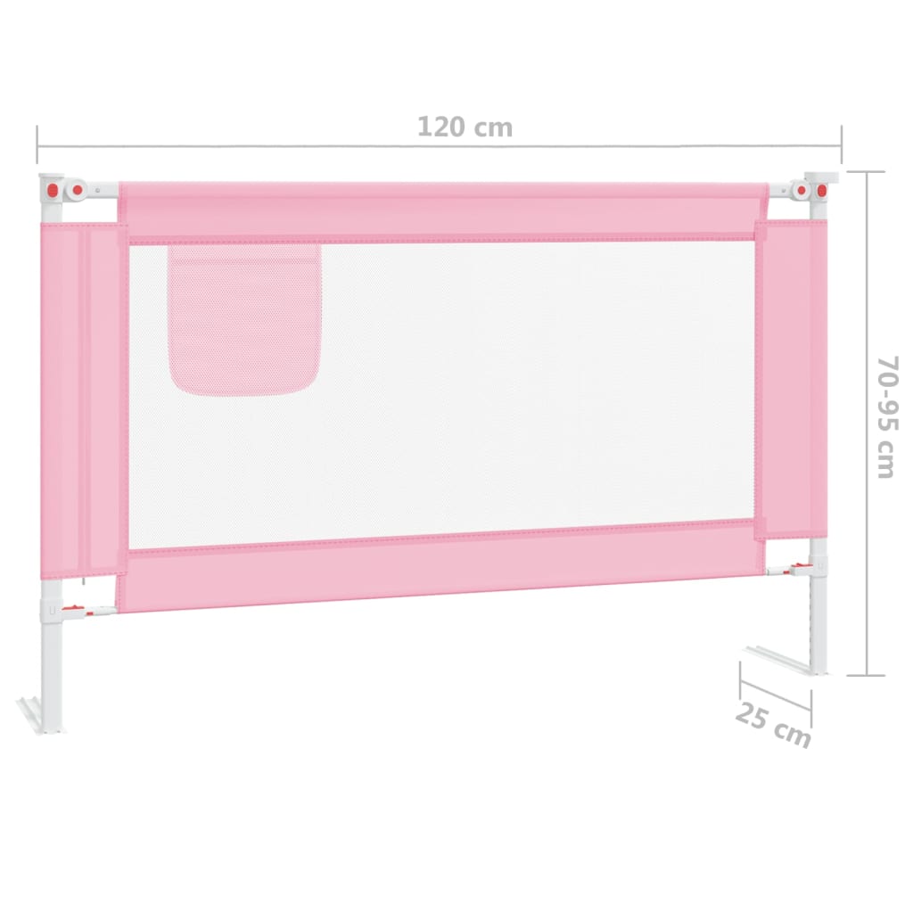 Barrière de sécurité de lit d'enfant Rose 120x25 cm Tissu