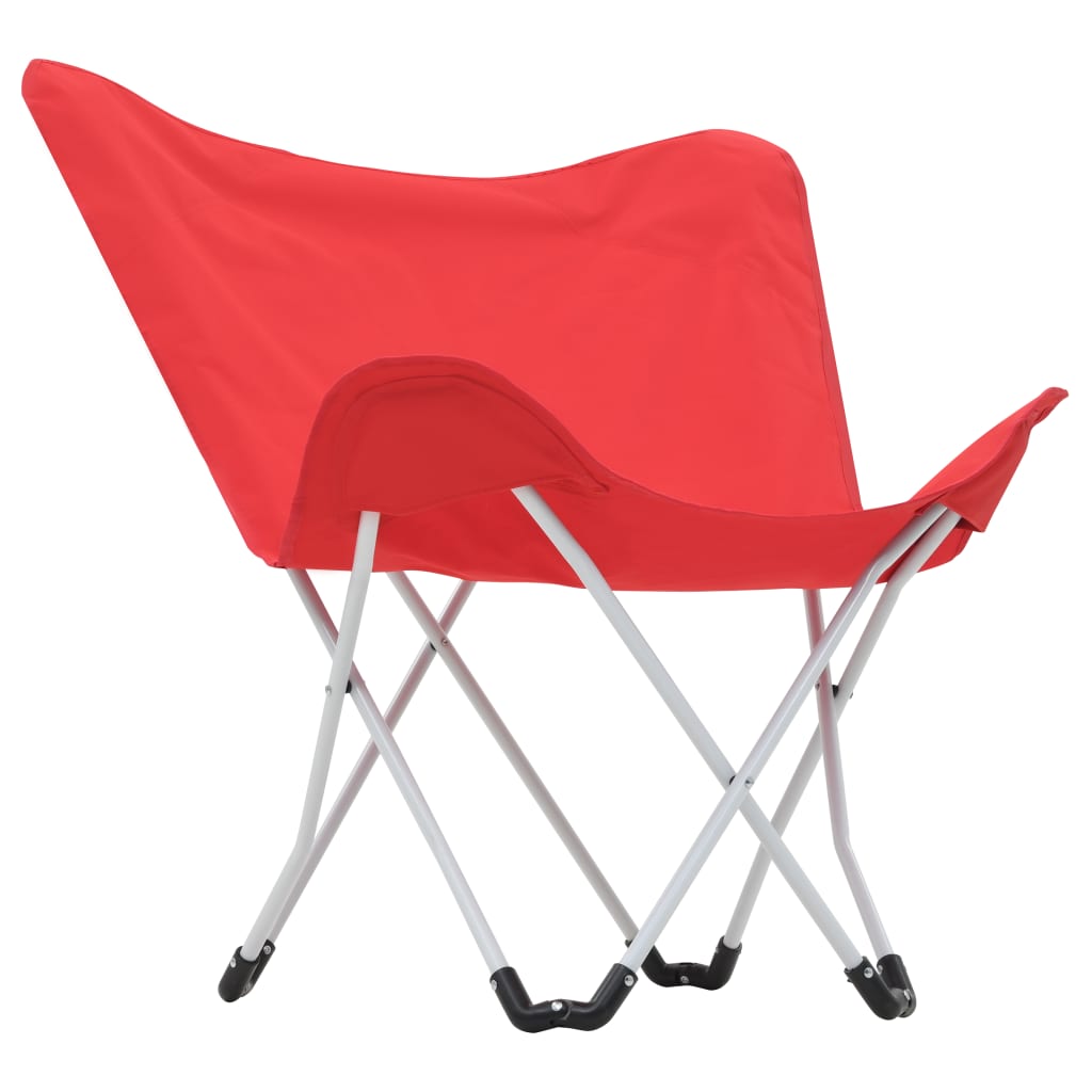 Chaise de camping pliable Forme de papillon 2 pcs Rouge