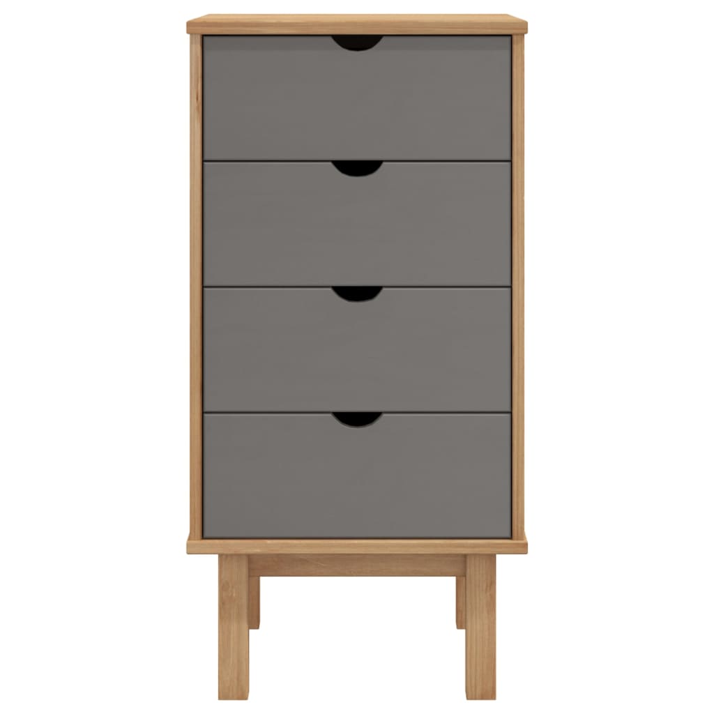 Drawer Cabinet OTTA Brown&Grey 45x39x90cm Solid Wood Pine