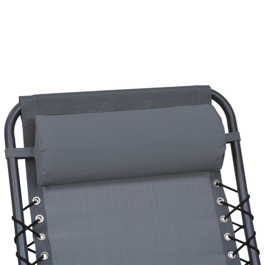 Appui-tête de chaise longue Gris 40x7,5x15 cm Textilène