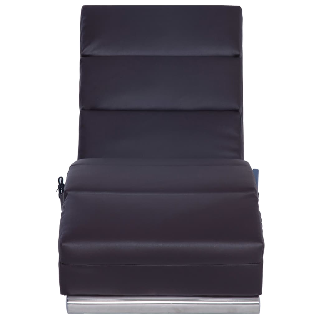 Massage-Chaiselongue Braun Kunstleder