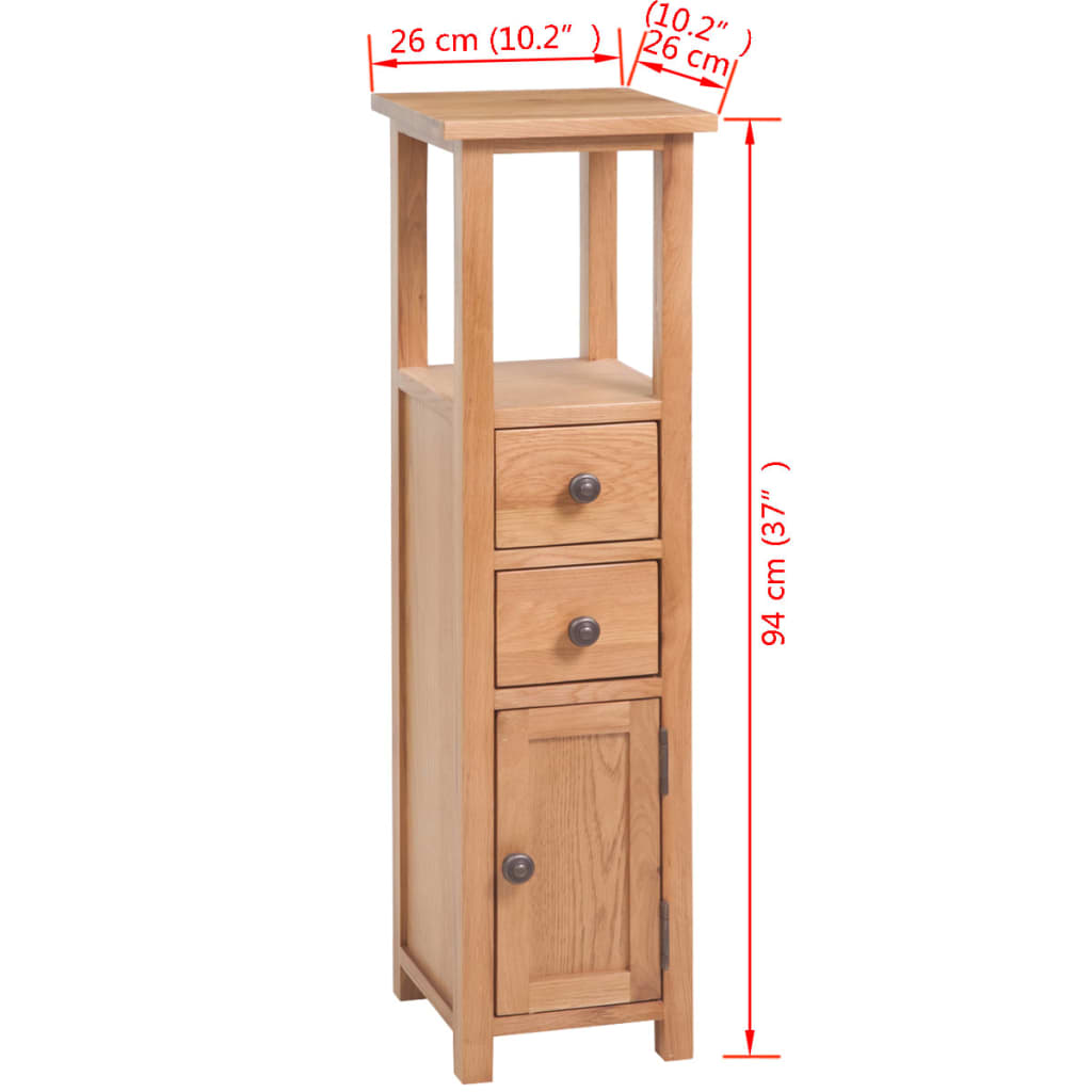 Corner Cabinet 26x26x94 cm Solid Oak Wood