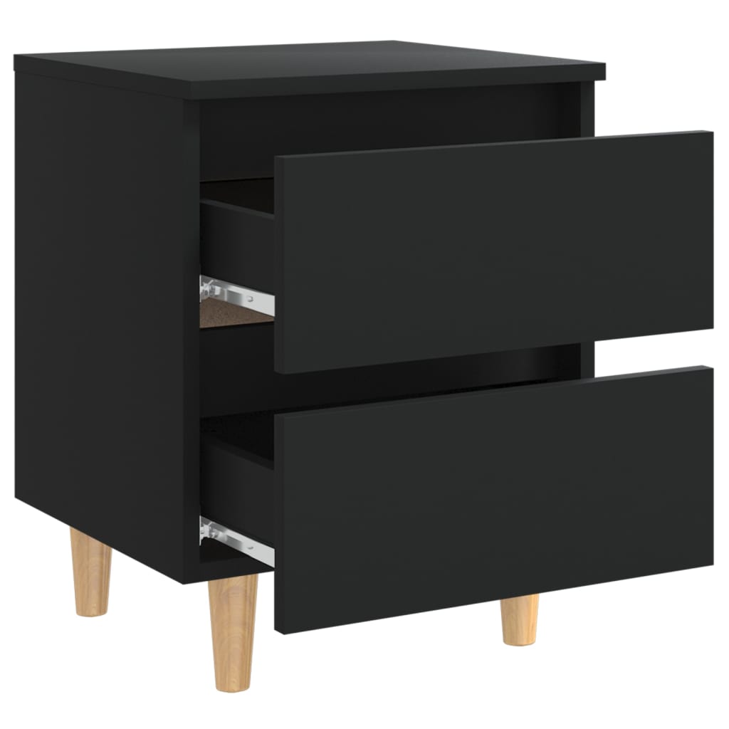 Bed Cabinet Black 40x35x50 cm Engineered Wood