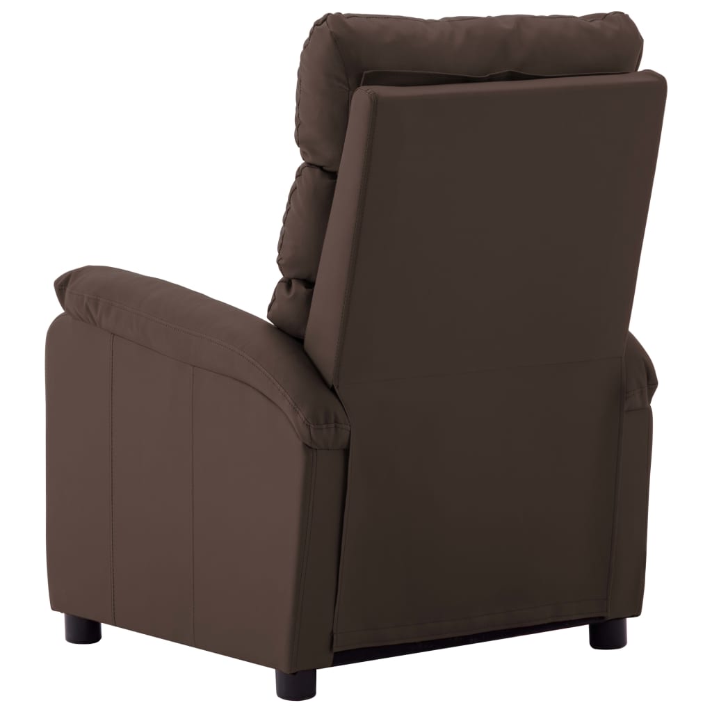 Massage Reclining Chair Brown Faux Leather