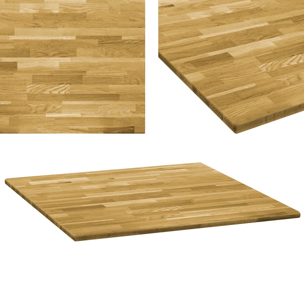 Tischplatte Eichenholz Massiv Quadratisch 23 mm 70x70 cm 