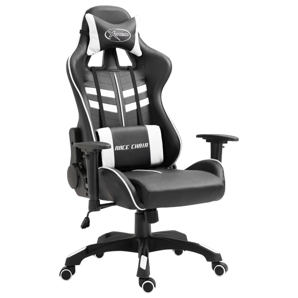 Gaming Chair White Faux Leather