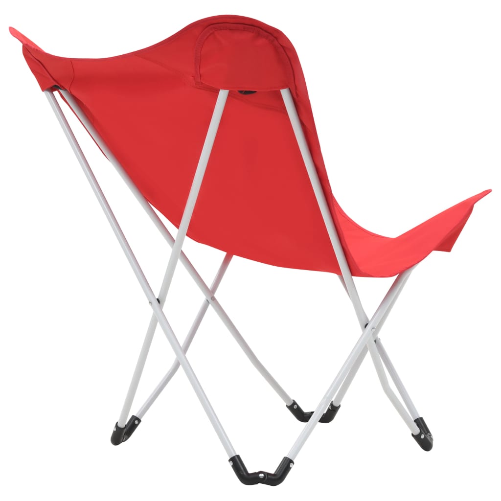 Butterfly Camping Chairs 2 pcs Foldable Red