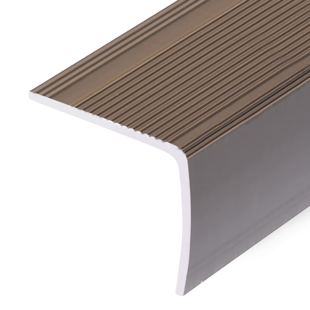 Stair Nosings in L-shape 15 pcs Aluminium 90 cm Brown