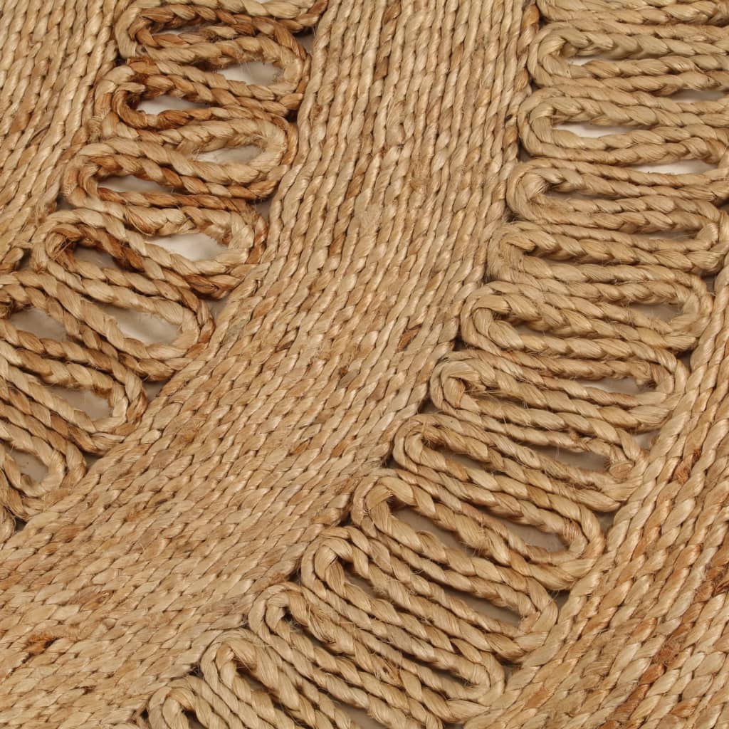 Area Rug Hand-braided Jute 120 cm Round
