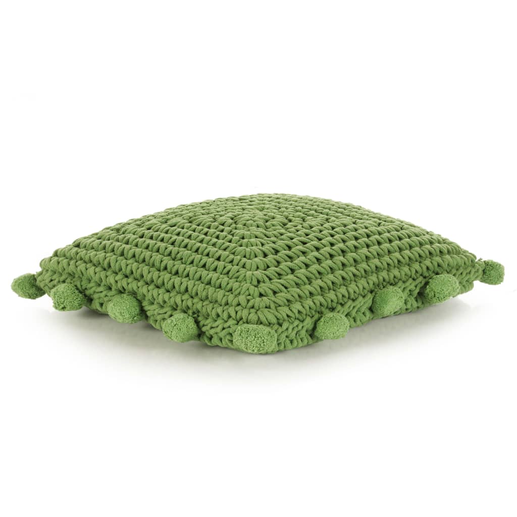 Bodensitzkissen Quadr. Gestrickt Baumwolle 50 x 50 cm Grün