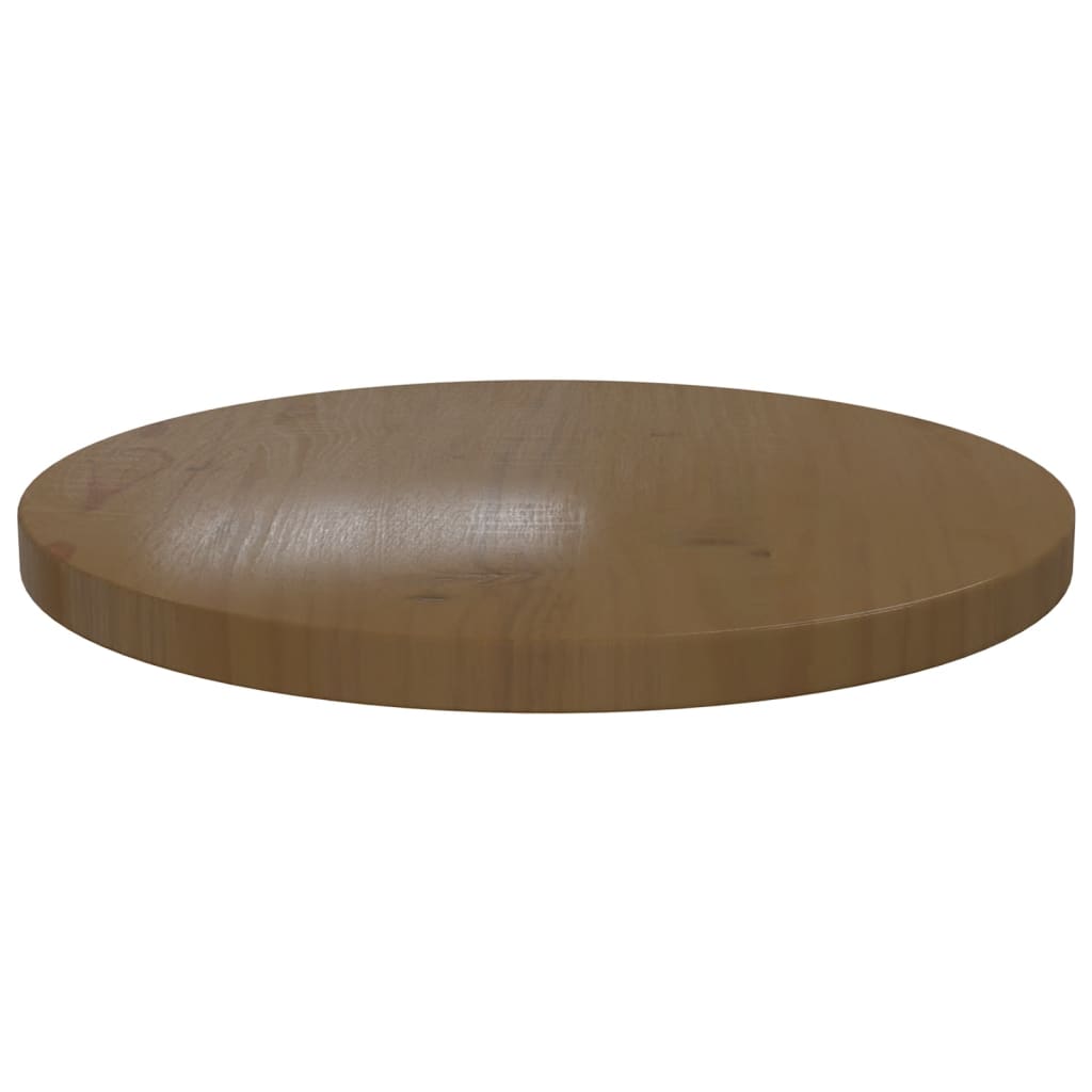 Tischplatte Braun Ø40x2,5 cm Massivholz Kiefer