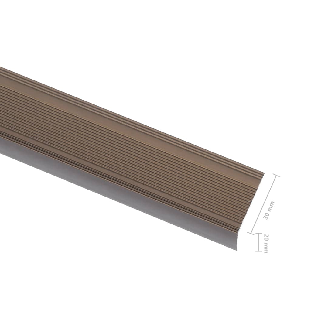 Treppenkantenprofil in L-Form 15 Stk. Aluminium 90cm Braun