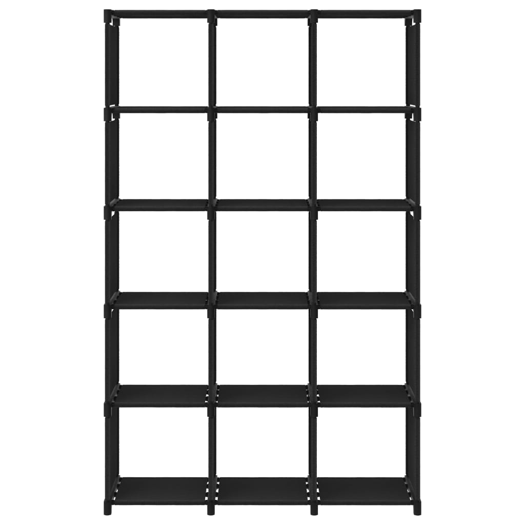 15-Cube Display Shelf Black 103x30x175.5 cm Fabric