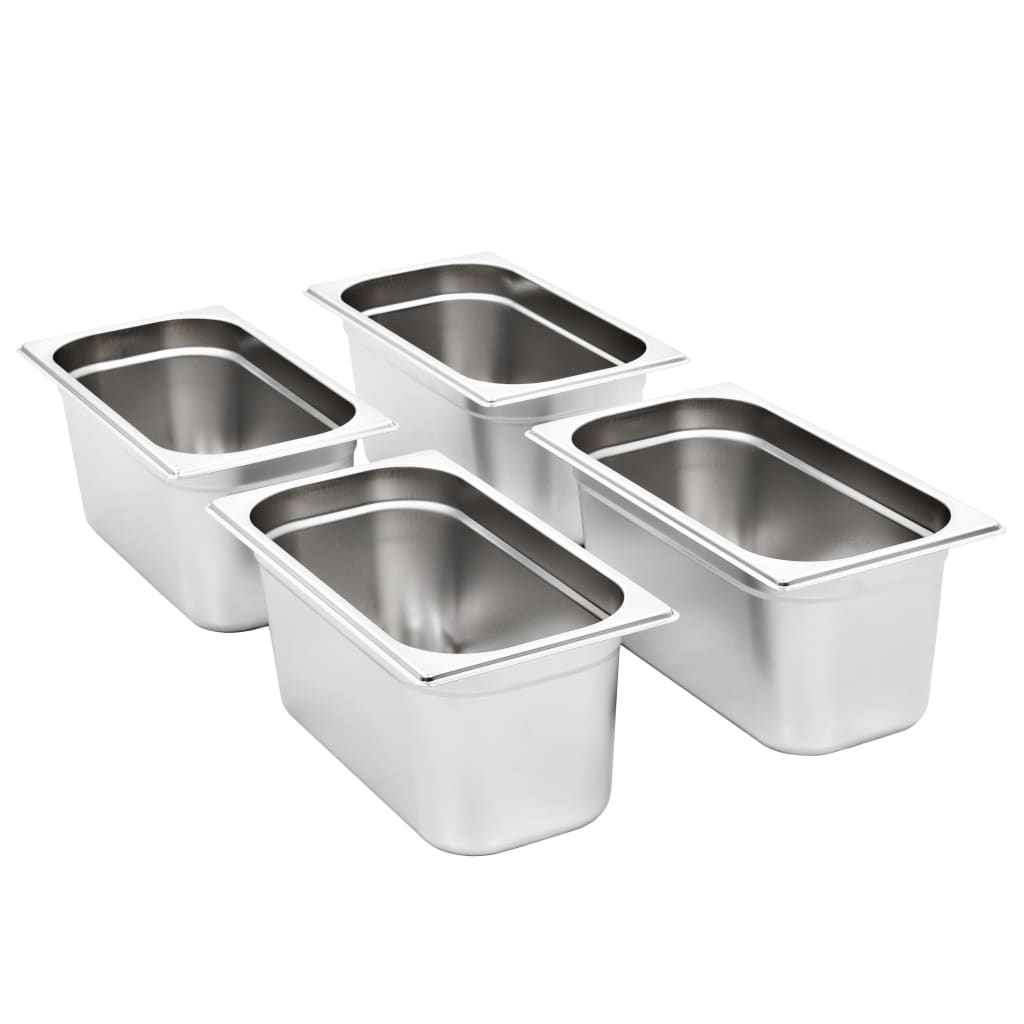 Gastronorm Containers 4 pcs GN 1/3 150 mm Stainless Steel