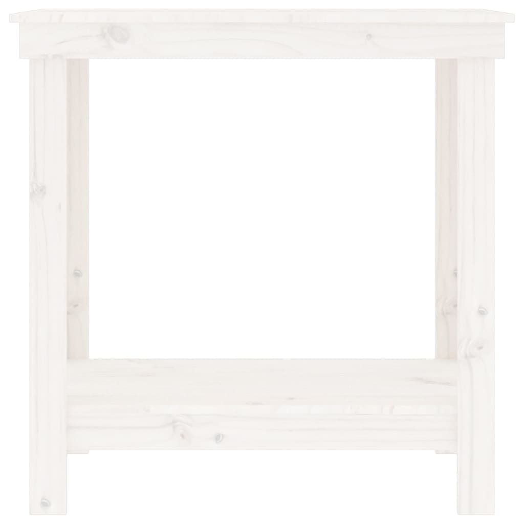 Work Bench White 80x50x80 cm Solid Wood Pine