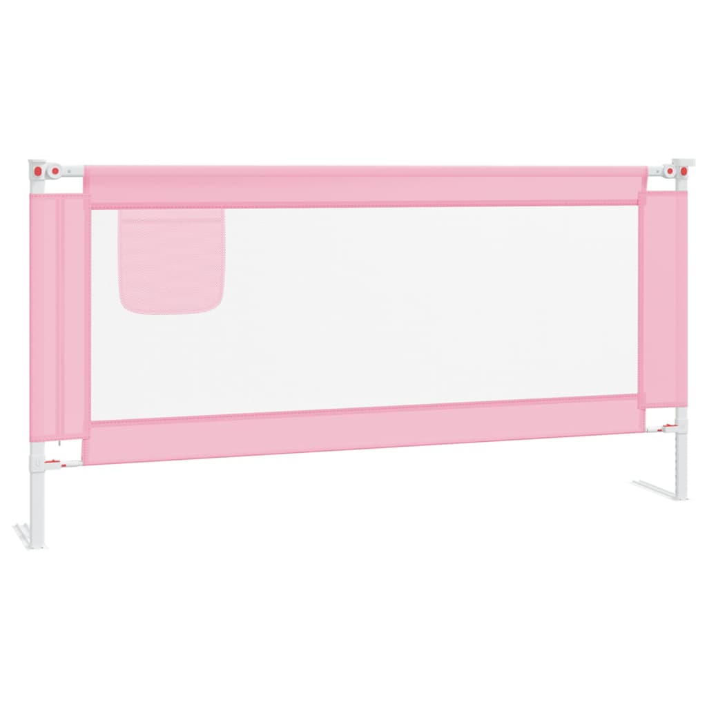 Barrière de sécurité de lit d'enfant Rose 180x25 cm Tissu