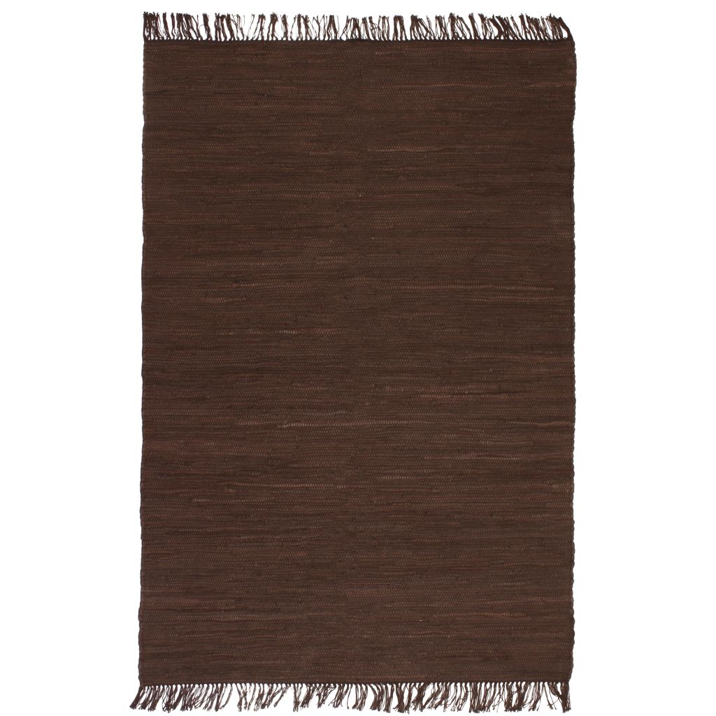Handgewebter Chindi-Teppich Baumwolle 80x160 cm Braun