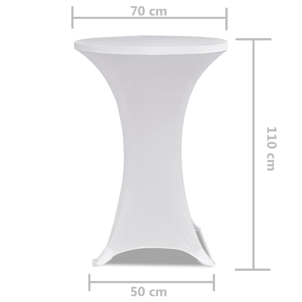 2 x Tischhusse für Stehtisch Stretchhusse Ø70 cm weiss