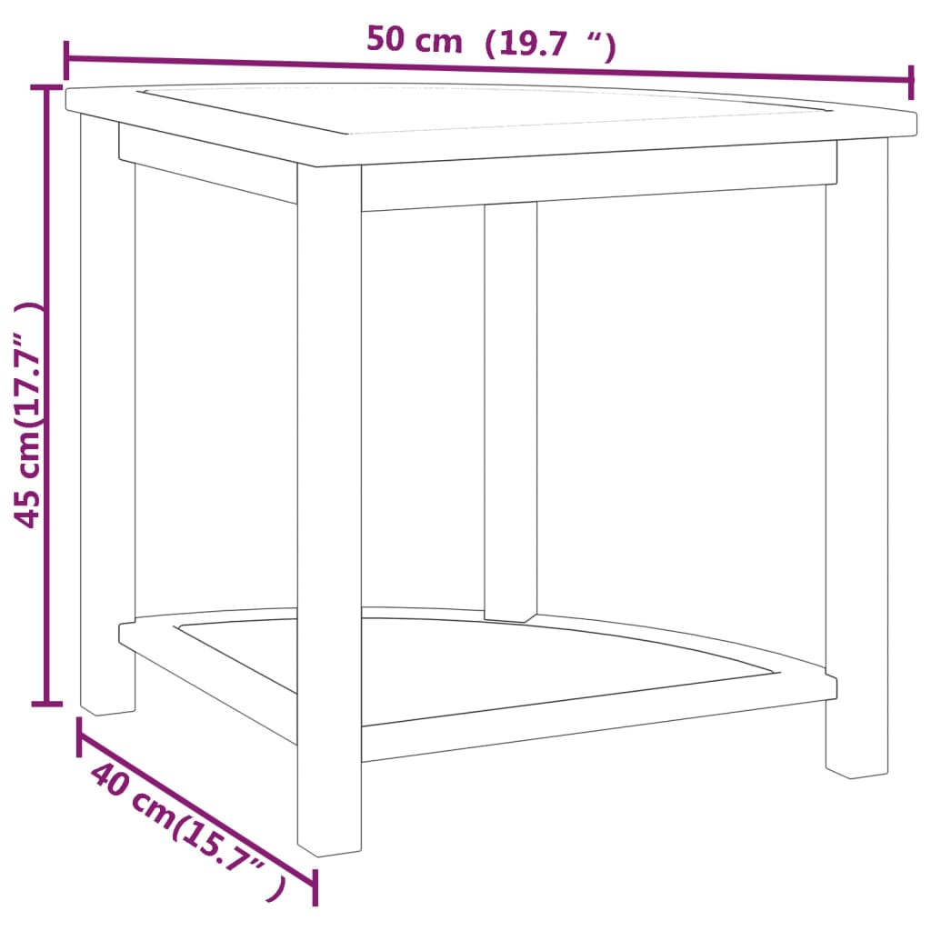 Table d'appoint de salle de bain 45x45x45cm bois de teck solide