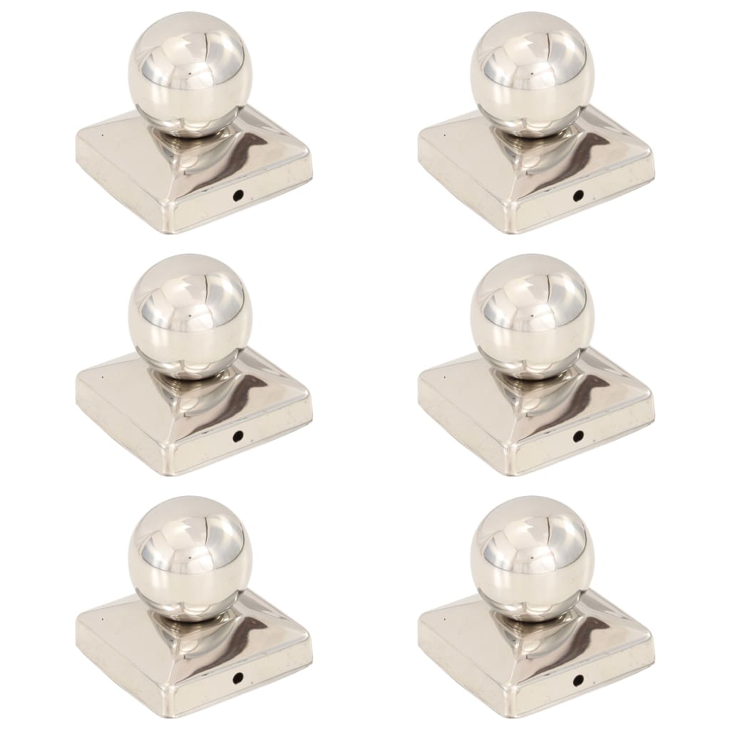 Post Caps 6 pcs Globe Final Stainless Steel 81x81 mm