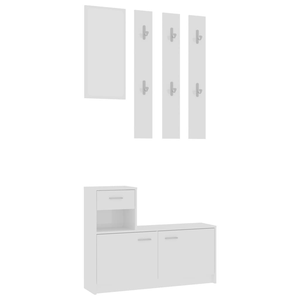 Hallway Unit High Gloss White 100x25x76.5 cm Chipboard