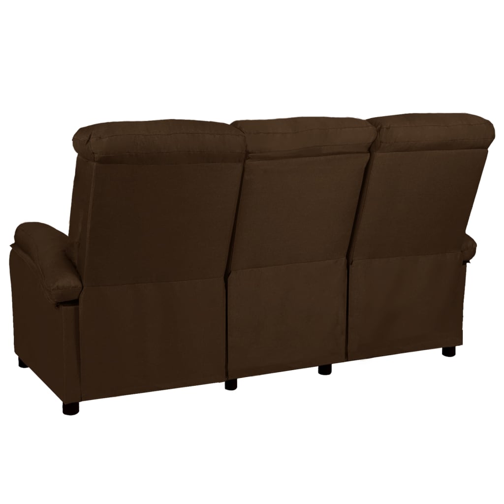 3-Sitzer-Sofa Verstellbar Dunkelbraun Stoff 