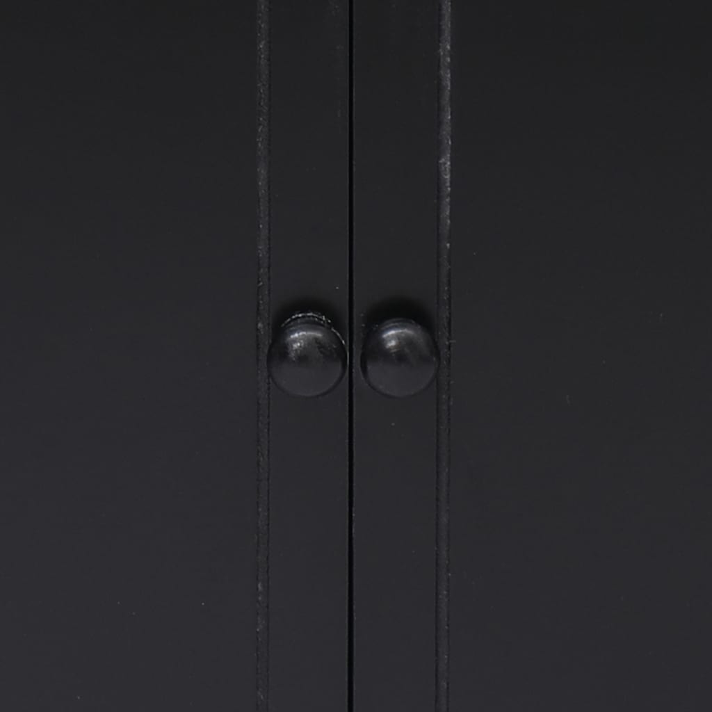 Beistellschrank Schwarz 60 × 30 × 75 cm Paulownia Holz