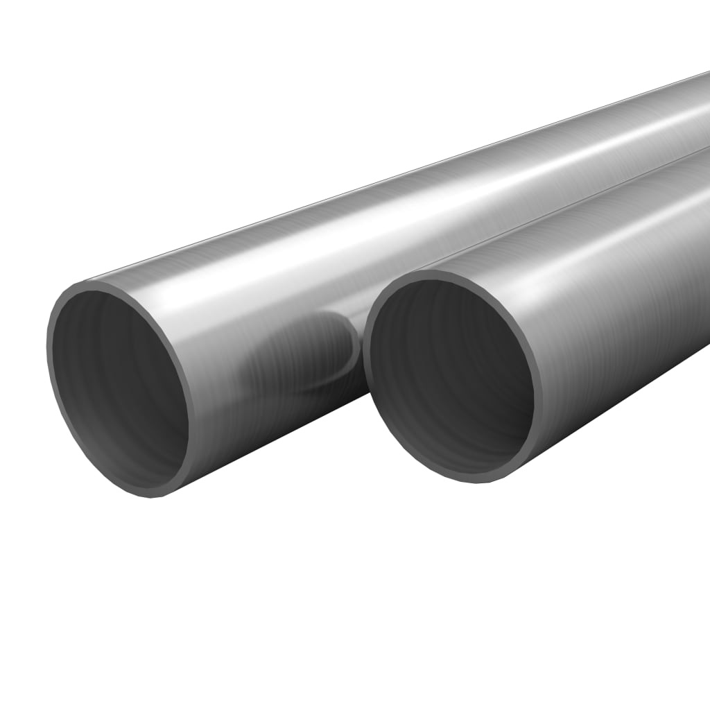 2 pcs Stainless Steel Tubes Round V2A 1m 12x1.45mm