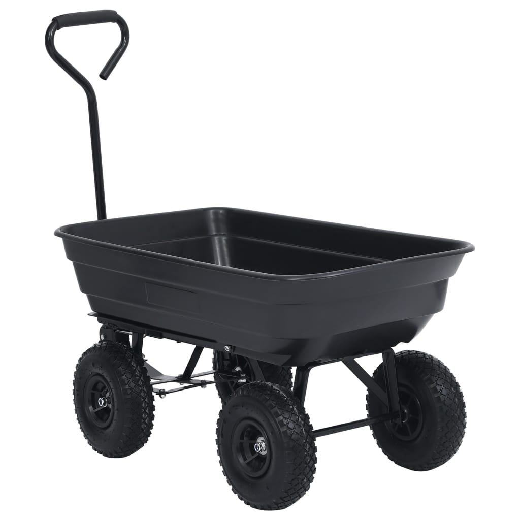 Garden Tipping Hand Cart 300 kg 75L Black