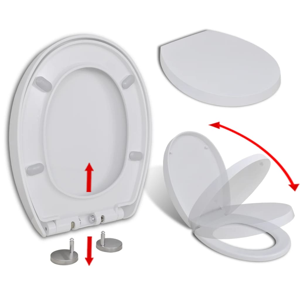 Soft-close Toilet Seat with Quick-release Design White Oval