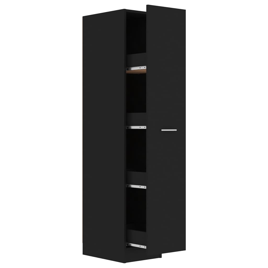 Apothecary Cabinet Black 30x42.5x150 cm Chipboard