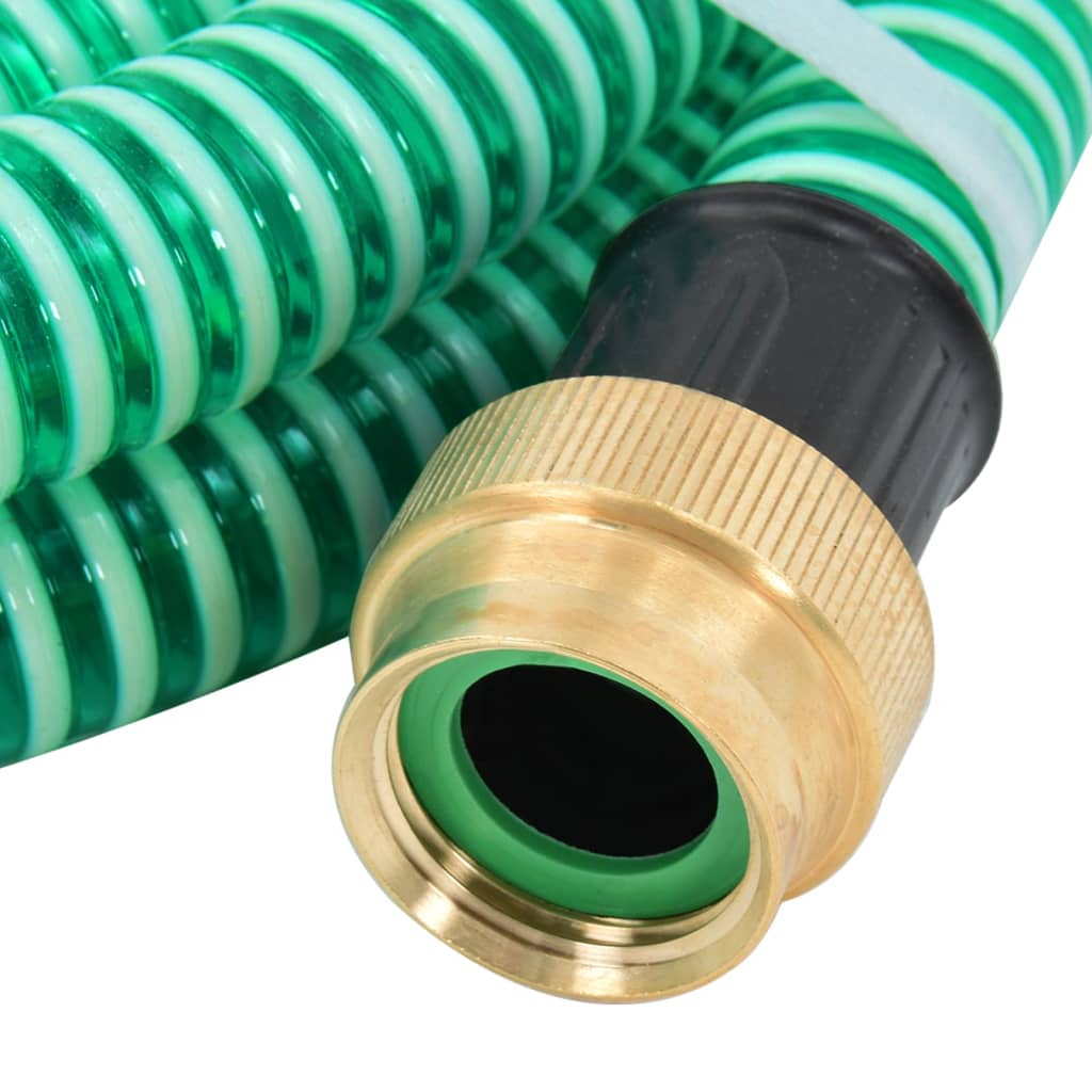 Suction Hose with Brass Connectors Green 1.1" 25 m PVC